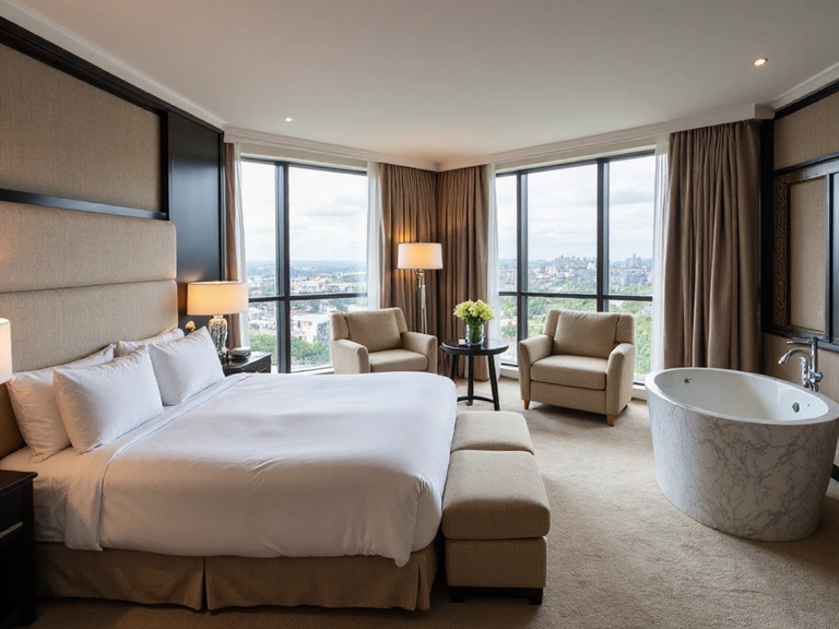 Luxury suite with spacious living area and premium amenities