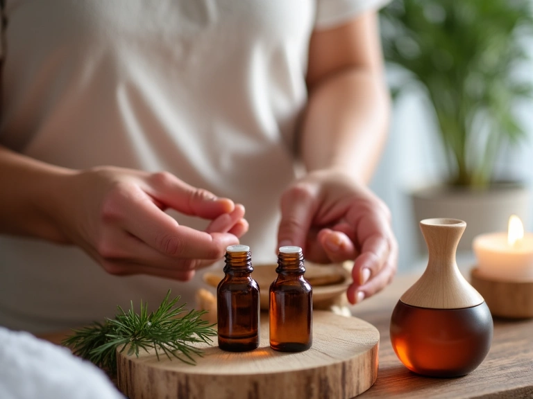 Aromatherapy session with essential oils