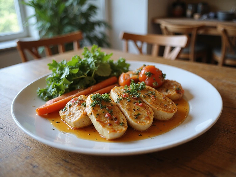 Healthy gourmet meal presentation
