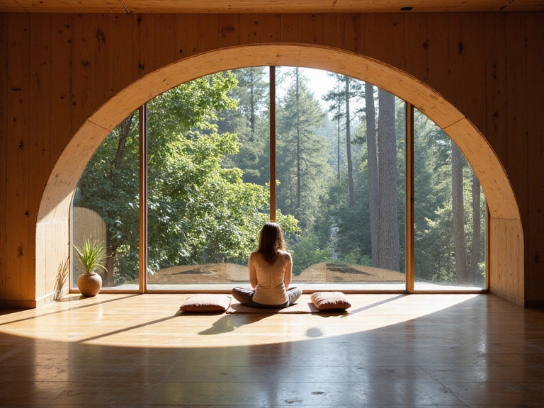 Meditation room with floor cushions