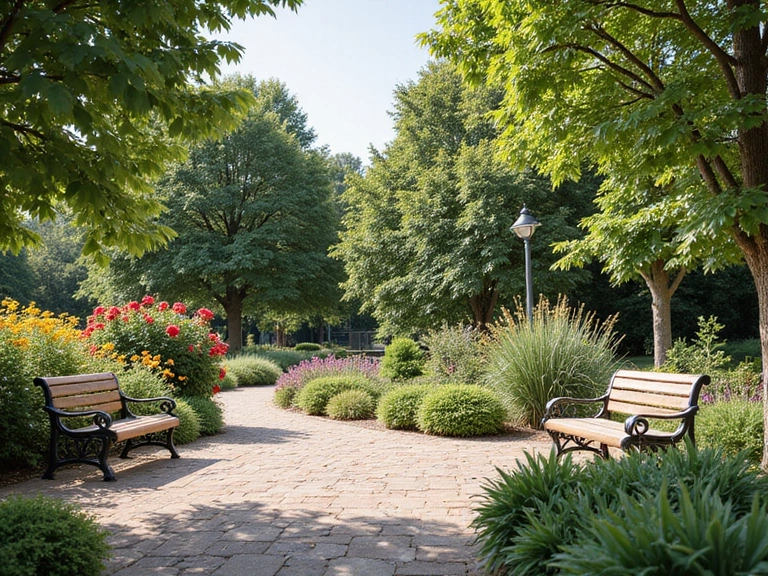 Beautiful garden area at SereneRetreat Wellness