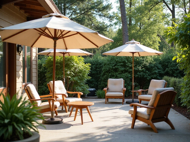 Serene outdoor seating area at our wellness retreat