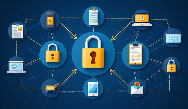 Illustration of data encryption and security measures