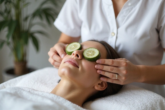 Guest receiving facial treatment