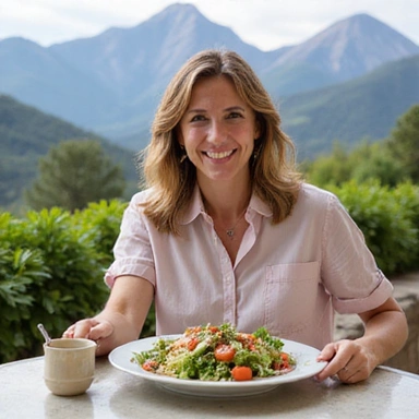 Guest enjoying healthy meal