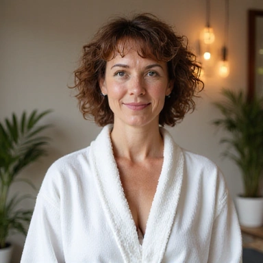 Happy guest smiling at SereneRetreat Wellness